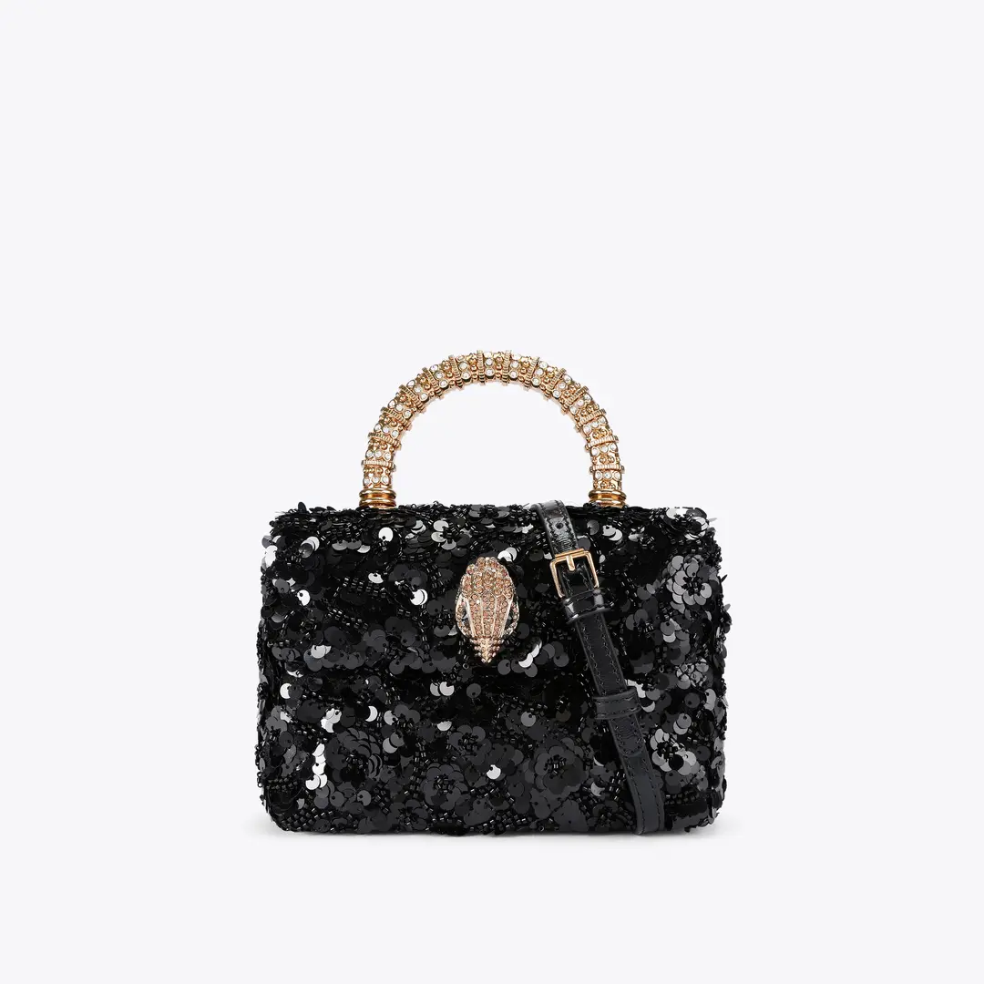 KURT GEIGER BLACK HANDLE MINI KENSINGTON