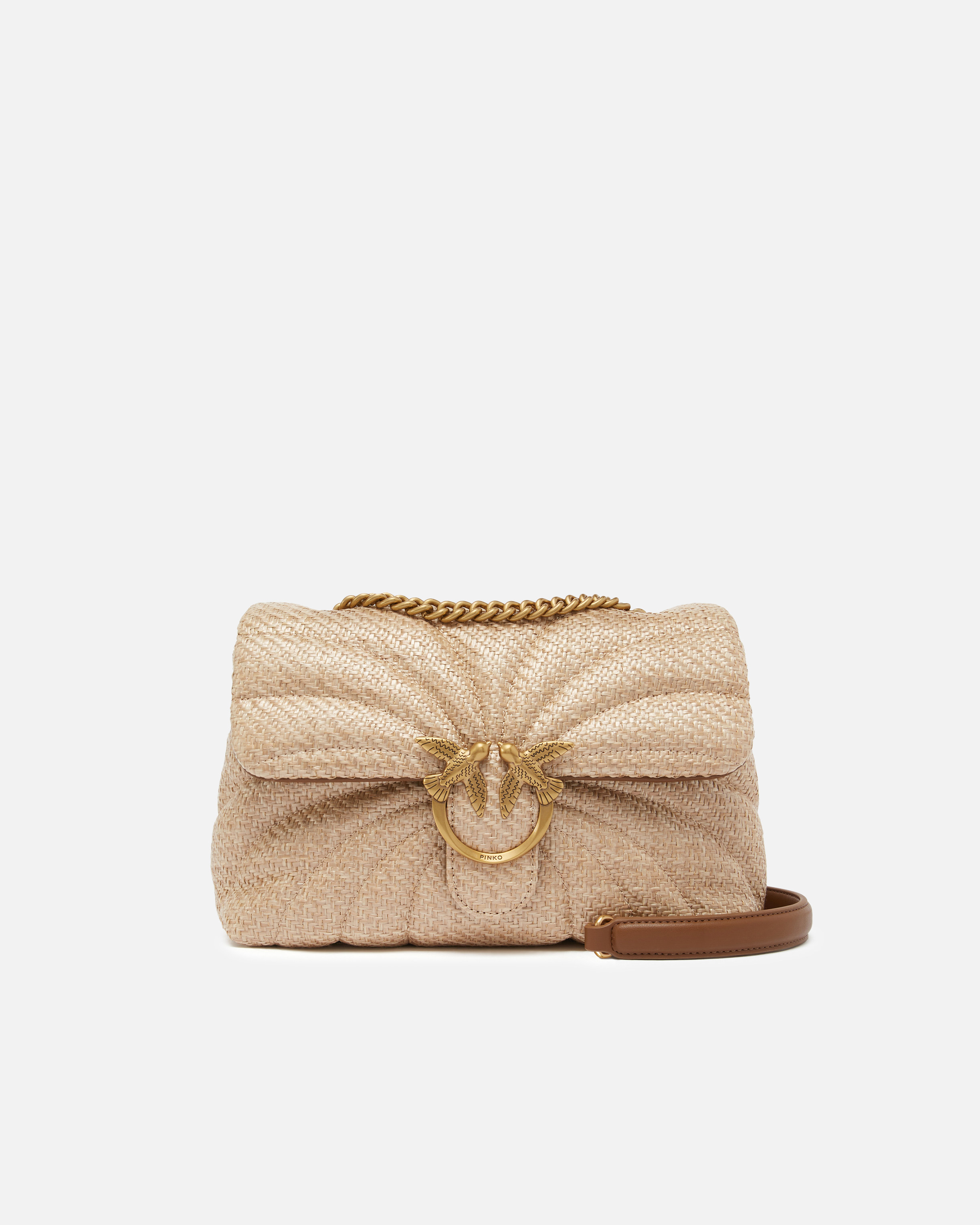 PINKO LOVE PUFF CLASSIC CL RAFIA BUTTERFLY QUILT