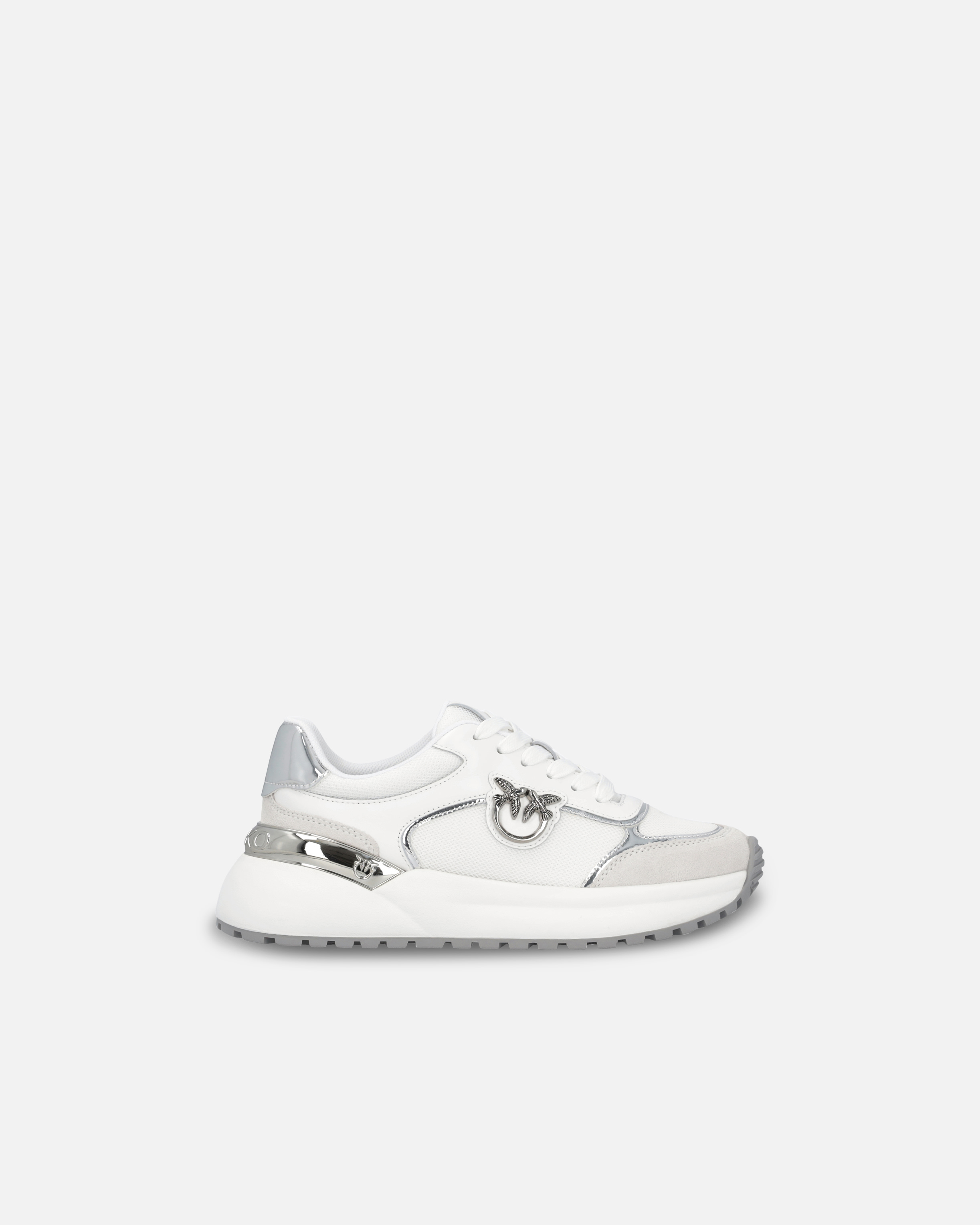 PINKO SNEAKER MIRROR WHITE SILVER