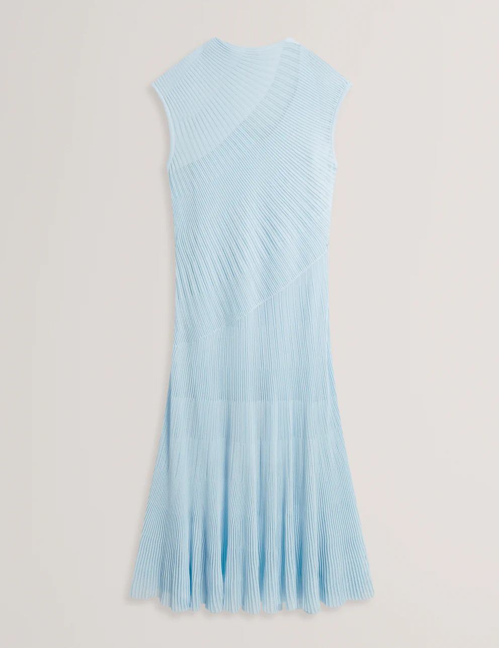 TED BAKER CELYNA SHEER DETAIL KNIT MIDI DRESS