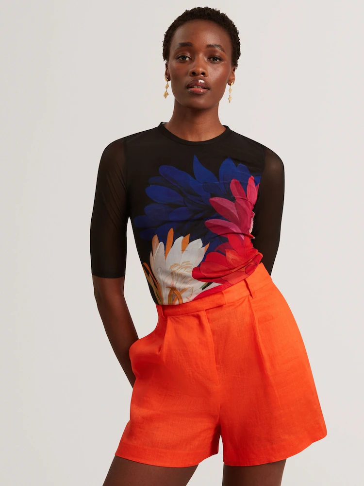 TED BAKER ILUSSA PRINTED HALF SLEEVE TOP