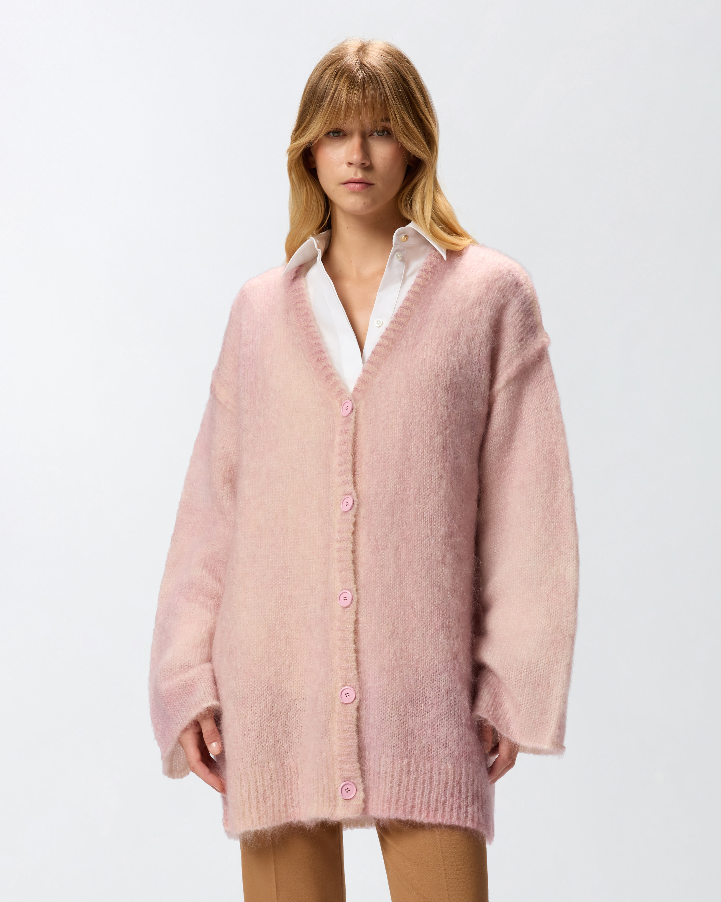 PINKO GOLD CARDIGAN MOHAIR PRUZZATO
