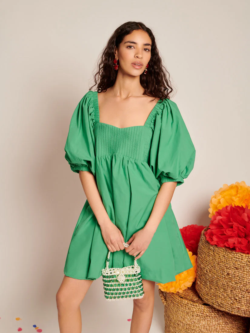 SISTER JANE ESMERALDA PLEATED MINI DRESS