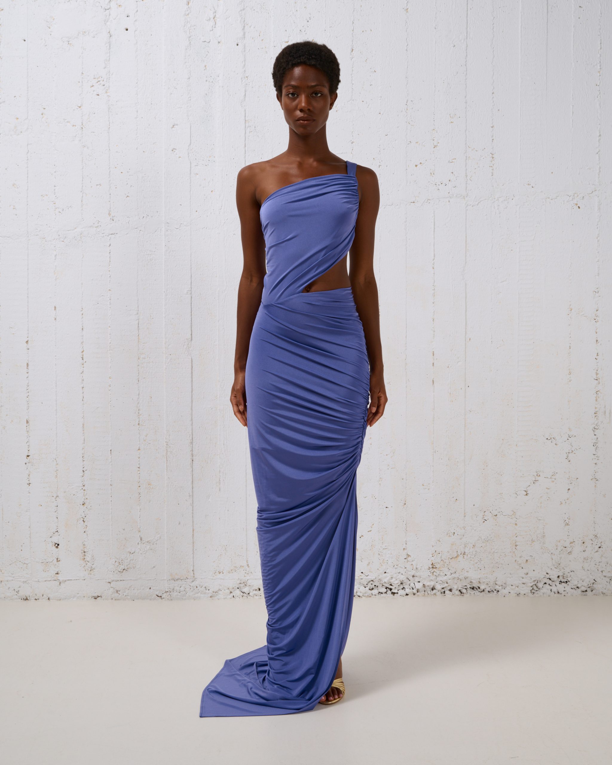 STELIOS KOUDOUNARIS CUT OUT ASYMETRIC DRESS