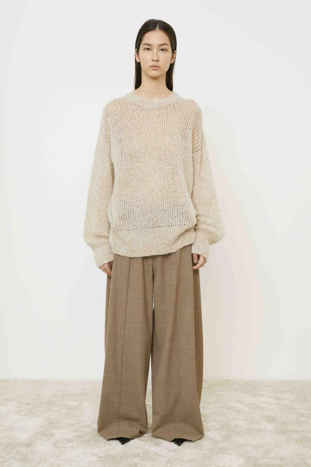 MEIMEIJ MAGLIA TRAFORATA CON MICRO-PAILLETES