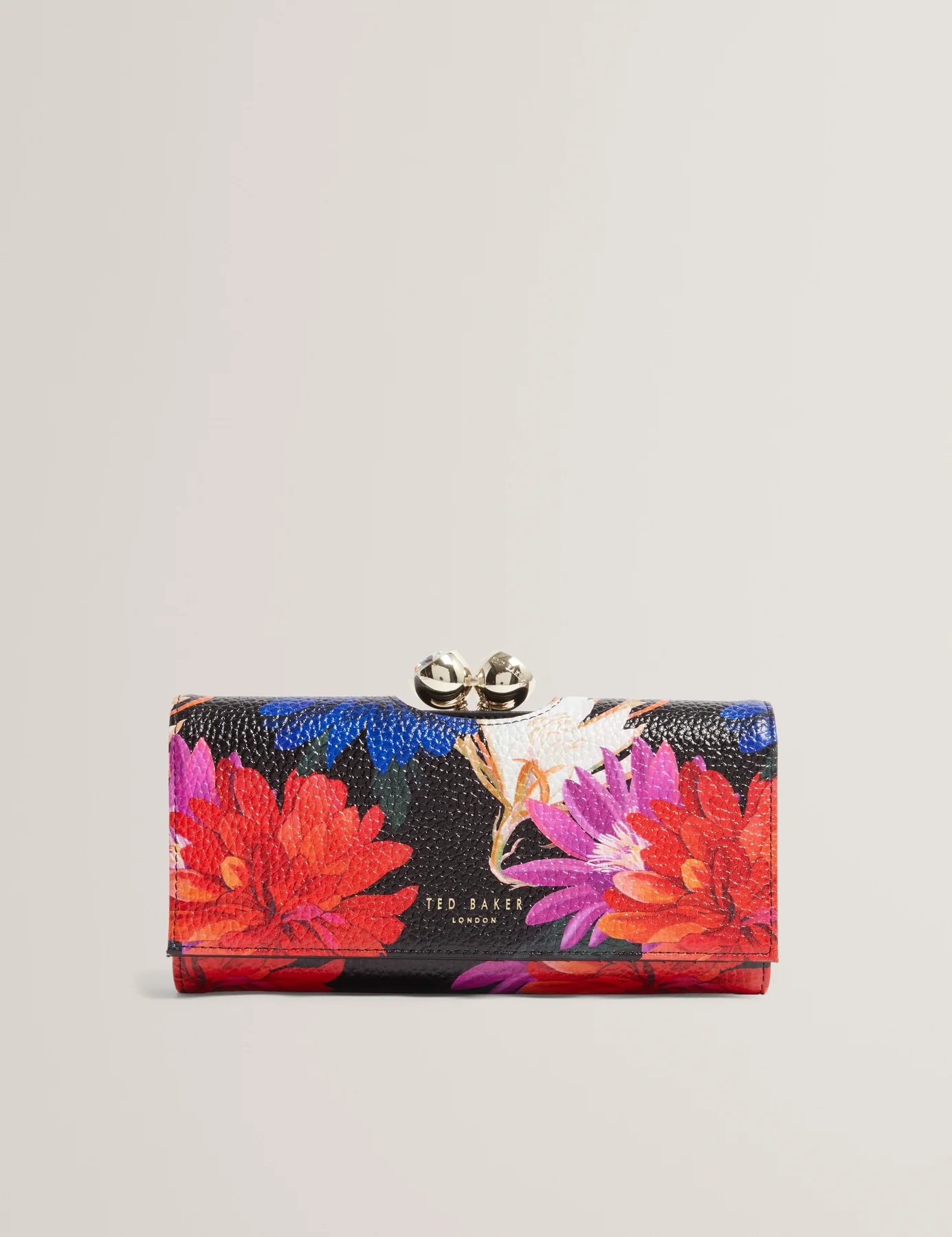 TED BAKER AMALIAH PRINTED LARGE LEATHER PURSE