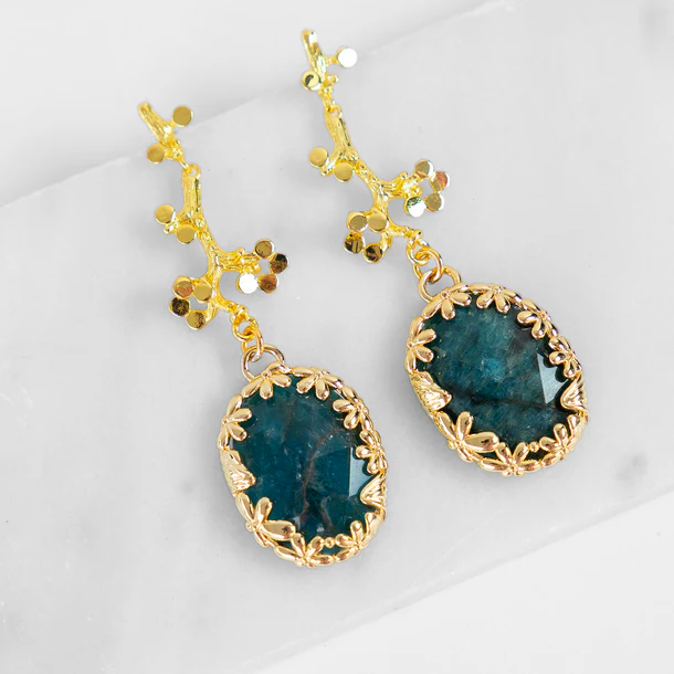 KATERINA PSOMA ALICIA APATITE DANGLE EARRINGS Dominique Fashion Boutique dominiqueshop.gr