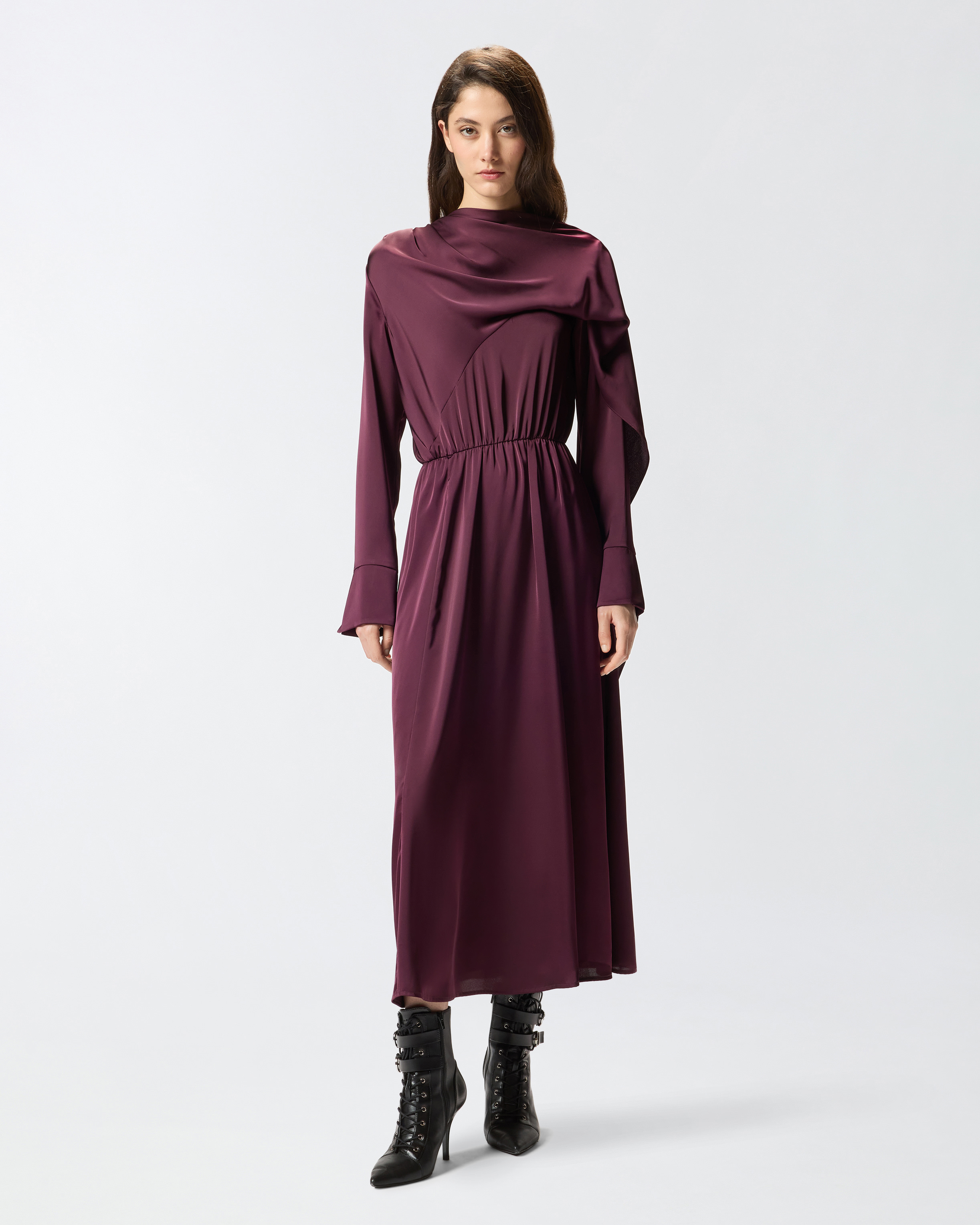 PINKO MAITE DRESS BORDEAUX