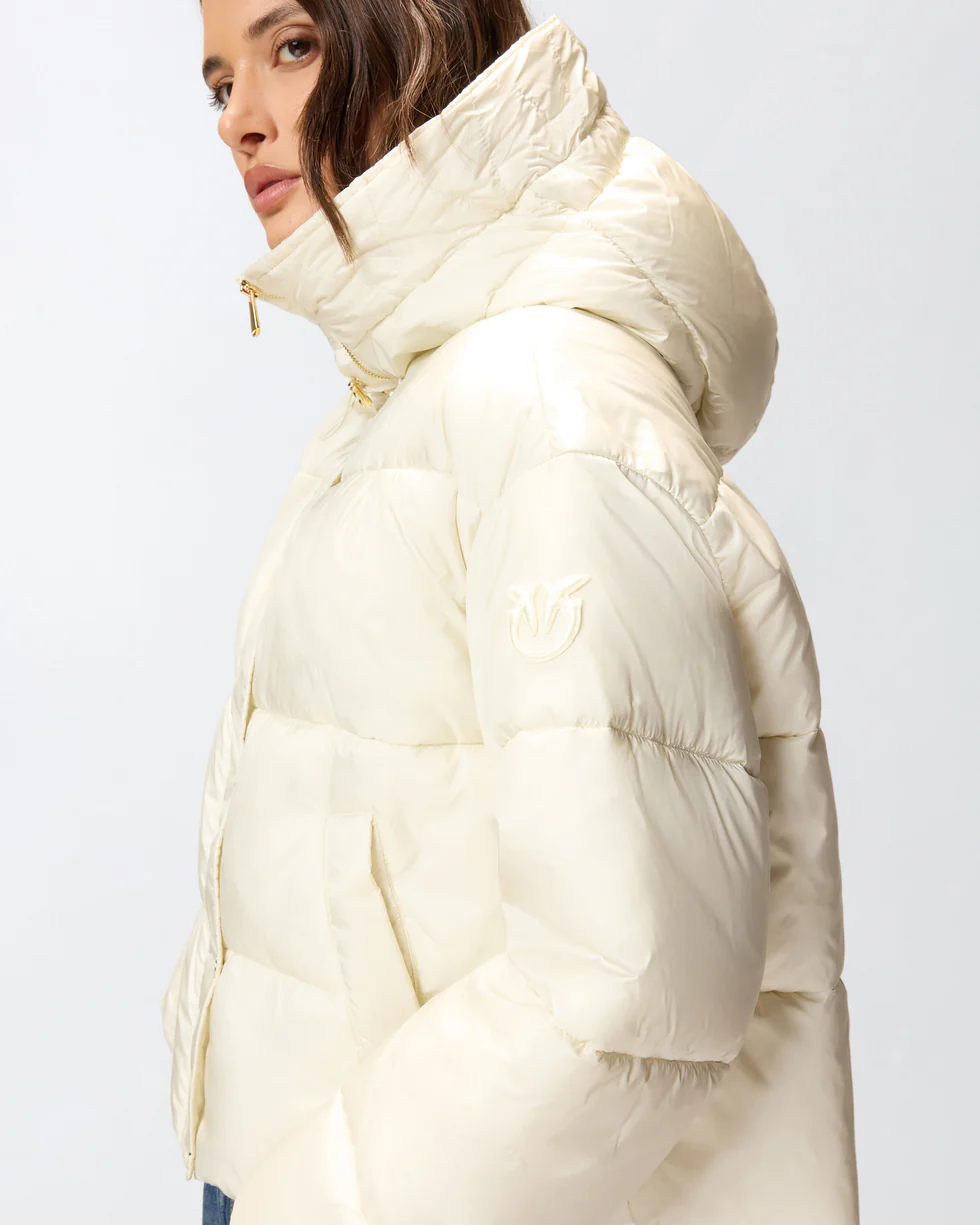 PINKO TECHNICAL CANVAS JACKET WITH HOOD